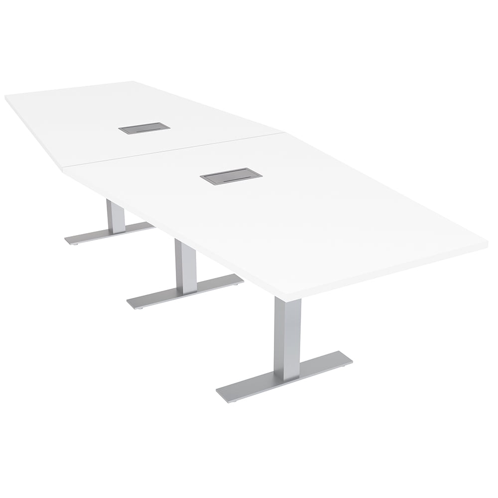 12 Person Modular Hexagon Conference Table Metal Bases Electric Units ...