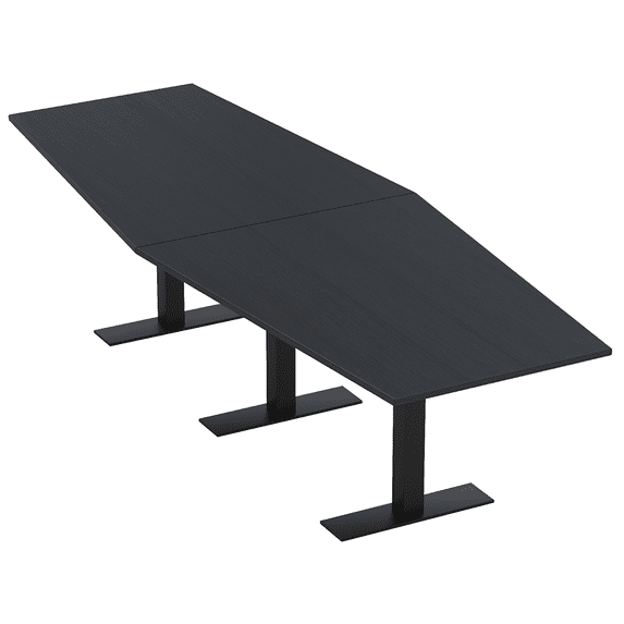 12 Person Modular Hexagon Conference Table Metal Bases Electric Units