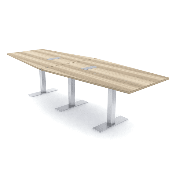 12 Person Modular Hexagon Conference Table Metal Bases Electric Units