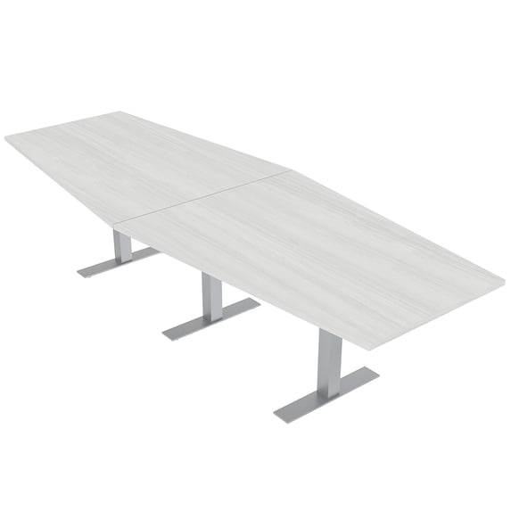 12 Person Modular Hexagon Conference Table Metal Bases Electric Units ...