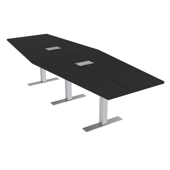12 Person Modular Hexagon Conference Table Metal Bases Electric Units