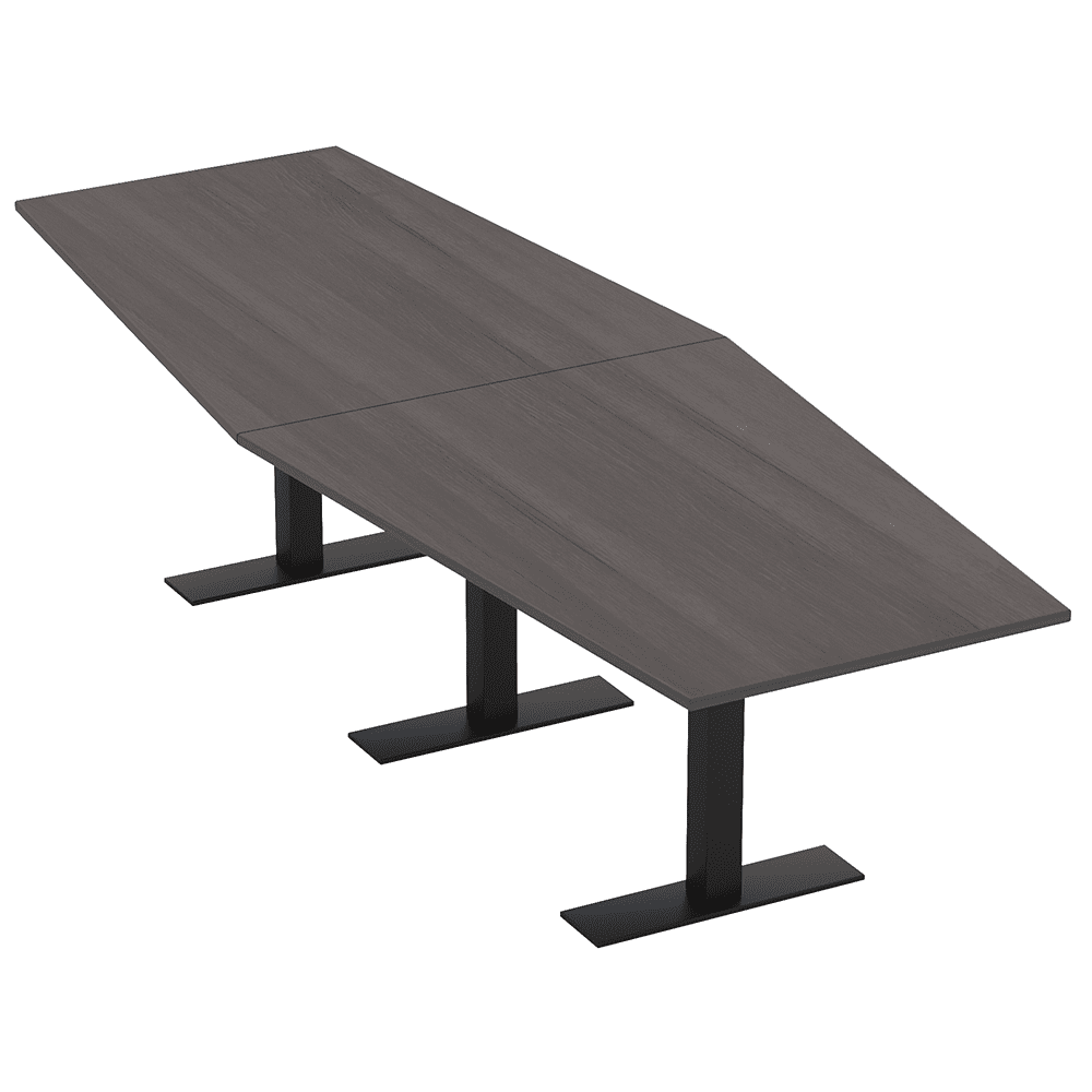 12 Person Modular Hexagon Conference Table Metal Bases Electric Units ...