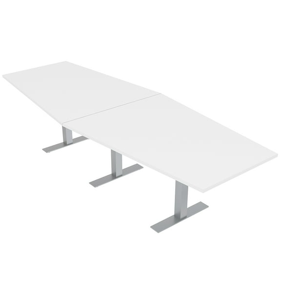 12 Person Modular Hexagon Conference Table Metal Bases Electric Units