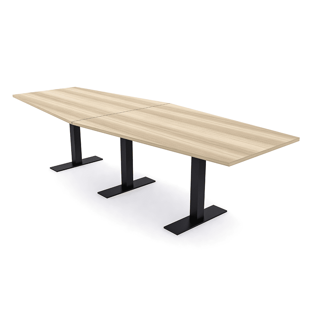 12 Person Modular Hexagon Conference Table Metal Bases Electric Units ...