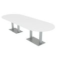 thumbnail image 1 of 12 Person Modular Racetrack Conference Table Metal Bases With Electric, 1 of 6