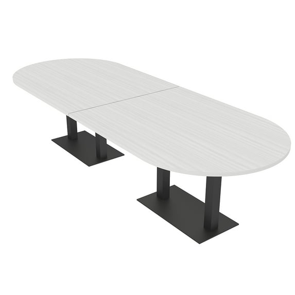 12 Person Modular Racetrack Conference Table Metal Bases With Electric