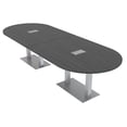 thumbnail image 1 of 12 Person Modular Racetrack Conference Table Metal Bases With Electric, 1 of 8