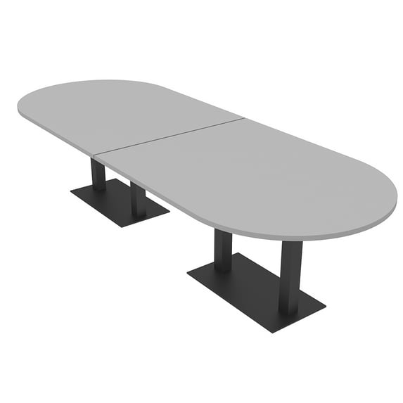 12 Person Modular Racetrack Conference Table Metal Bases With Electric