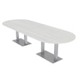 thumbnail image 1 of 12 Person Modular Racetrack Conference Table Metal Bases With Electric, 1 of 6