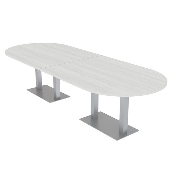 12 Person Modular Racetrack Conference Table Metal Bases With Electric