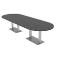 thumbnail image 1 of 12 Person Modular Racetrack Conference Table Metal Bases With Electric, 1 of 6