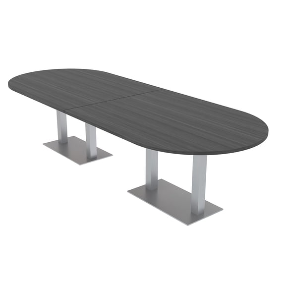 12 Person Modular Racetrack Conference Table Metal Bases With Electric