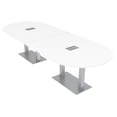thumbnail image 1 of 12 Person Modular Racetrack Conference Table Metal Bases With Electric, 1 of 8