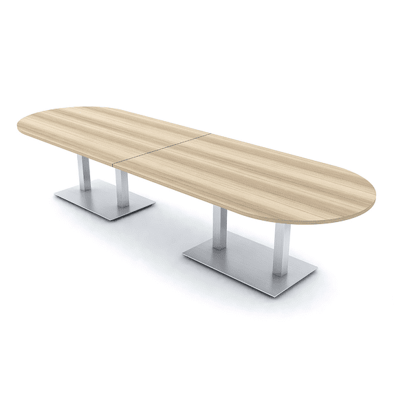 12 Person Modular Racetrack Conference Table Metal Bases With Electric