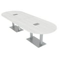 thumbnail image 1 of 12 Person Modular Racetrack Conference Table Metal Bases With Electric, 1 of 8