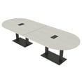 thumbnail image 1 of 12 Person Modular Racetrack Conference Table Metal Bases With Electric, 1 of 8