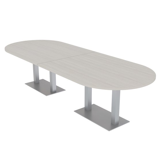 12 Person Modular Racetrack Conference Table Metal Bases With Electric