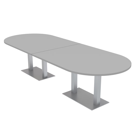 12 Person Modular Racetrack Conference Table Metal Bases With Electric