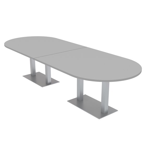 12 Person Modular Racetrack Conference Table Metal Bases With Electric