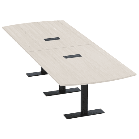 12 Person Powered Modular Arc Rectangle Conference Table Metal T-Bases
