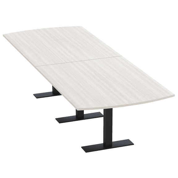 12 Person Powered Modular Arc Rectangle Conference Table Metal T-Bases