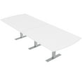 thumbnail image 1 of 12 Person Powered Modular Arc Rectangle Conference Table Metal T-Bases, 1 of 5
