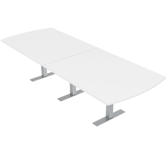 12 Person Powered Modular Arc Rectangle Conference Table Metal T-Bases