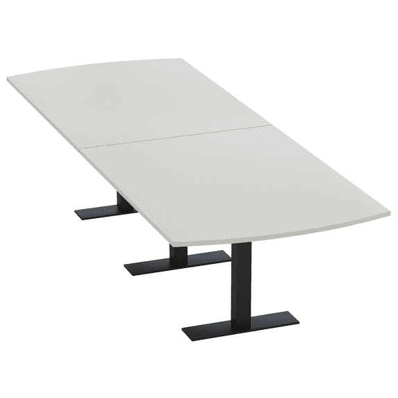 10 Person Arc Rectangle Powered Modular Conference Table Metal T Bases