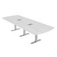 thumbnail image 1 of 12 Person Powered Modular Arc Rectangle Conference Table Metal T-Bases, 1 of 7