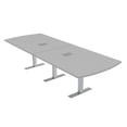 12 Person Powered Modular Arc Rectangle Conference Table Metal T-Bases ...