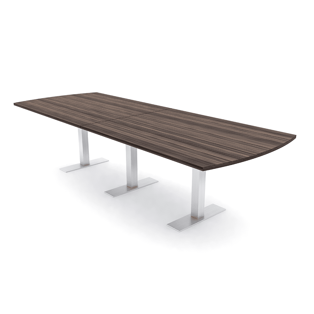 12 Person Powered Modular Arc Rectangle Conference Table Metal T-Bases ...