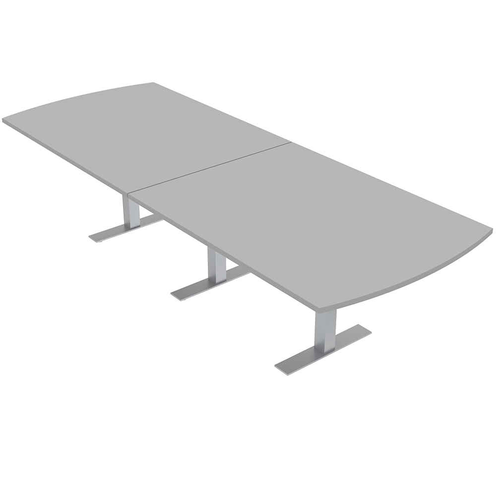 12 Person Powered Modular Arc Rectangle Conference Table Metal T-Bases ...