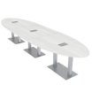 14' Modular Racetrack Conference Table With Square Bases Power Units ...