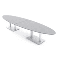 thumbnail image 1 of 12 Person Powered Modular Oval Conference Table With Metal Bases 14', 1 of 5