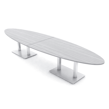12 Person Powered Modular Oval Conference Table With Metal Bases 14'