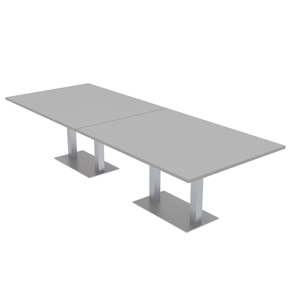 12 Person Rectangular Powered Modular Conference Table Metal Bases ...