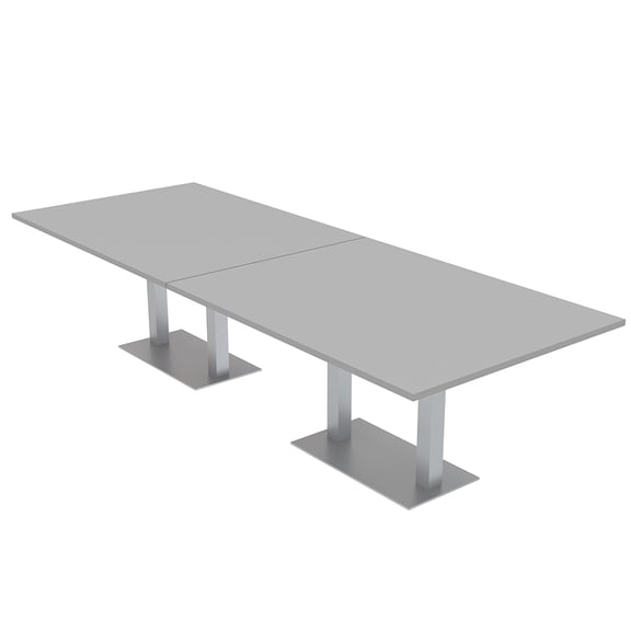 12 Person Rectangular Powered Modular Conference Table Metal Bases