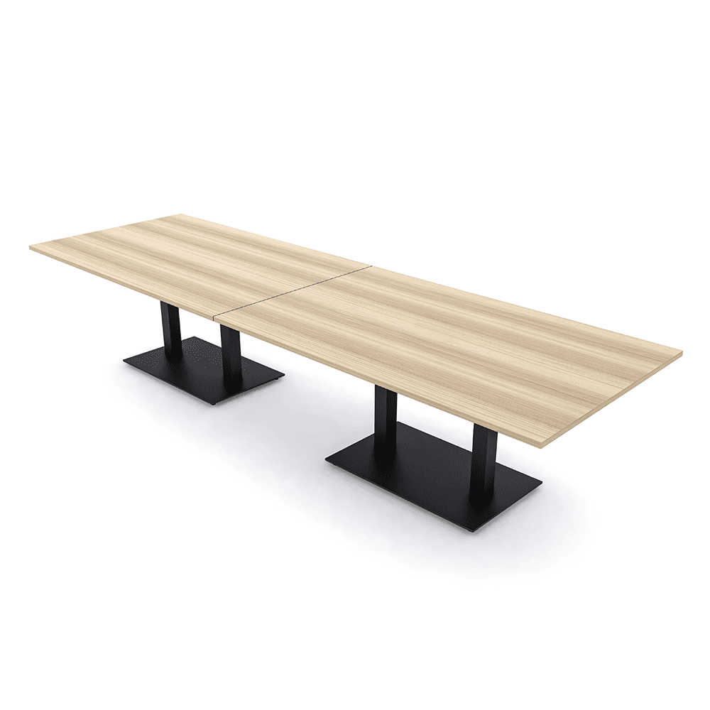 12 Person Rectangular Powered Modular Conference Table Metal Bases ...