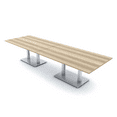 thumbnail image 1 of 12 Person Rectangular Powered Modular Conference Table Metal Bases, 1 of 5