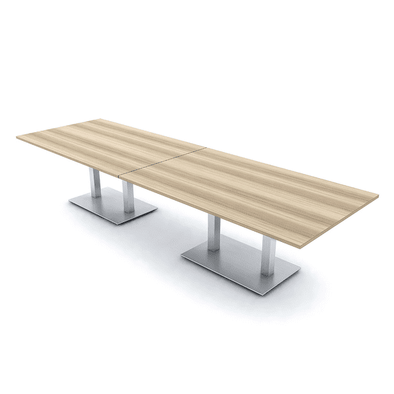 12 Person Rectangular Powered Modular Conference Table Metal Bases