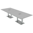 thumbnail image 1 of 12 Person Rectangular Powered Modular Conference Table Metal Bases, 1 of 7