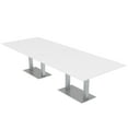 thumbnail image 1 of 12 Person Rectangular Powered Modular Conference Table Metal Bases, 1 of 5