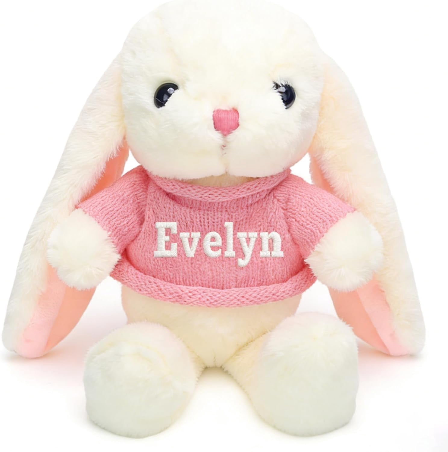 12'' Personalized Bunny with Embroidered Name, Easter Basket Stuffers, Custom Bunny Easter Birthday Gifts Brand: Rryoumisun