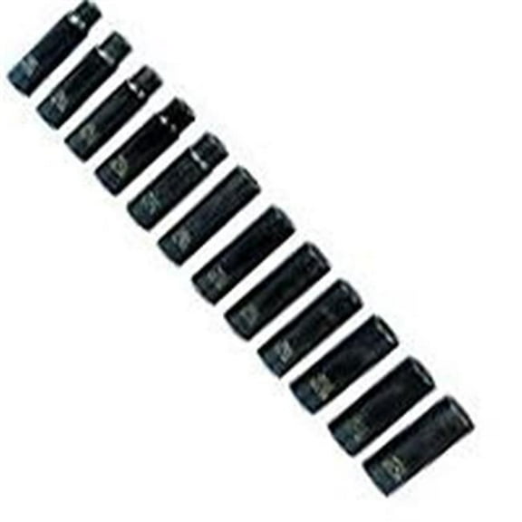 12 Piece 1/2 Inch Drive Metric Deep Impact Socket Set