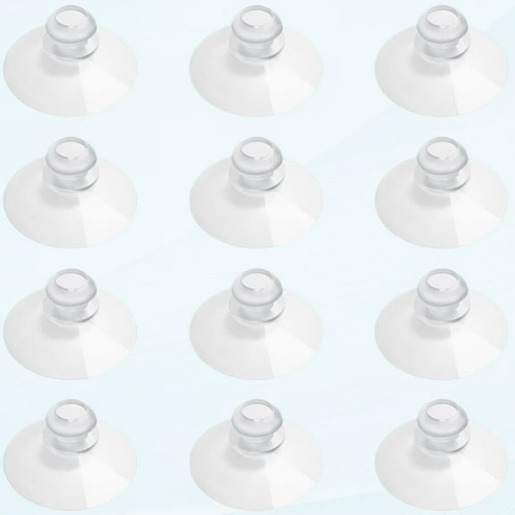 12-Piece 1.2 Inch Small Clear Suction Cups for Glass, No Hooks, No Holes, Thick Professional Strength Suction Cups for Organization Decoration Window Bathroom Car Radar Detector