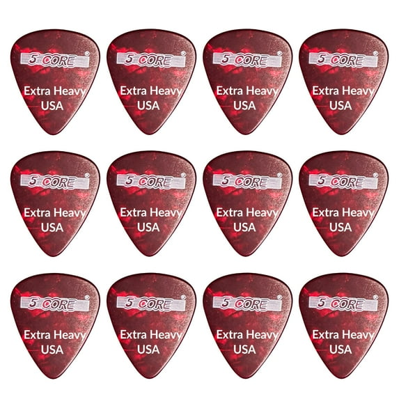 12 Piece 1.2mm Extra Heavy Guitar Picks, Celluloid Material for Acoustic Electric Bass Guitar, Textured Grip for Enhanced Control and Warm Tone