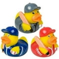thumbnail image 1 of Baseball Player Rubber Ducks Duckies Bath Toys Party Favors Set Of 12, 1 of 2