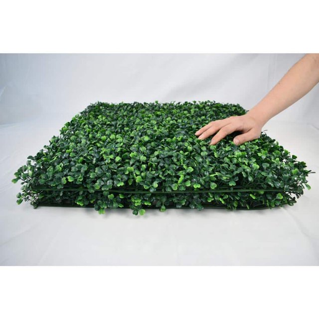 12 Piece 20 in. x 20 in. Artificial Boxwood Hedge Wall Panel Grass