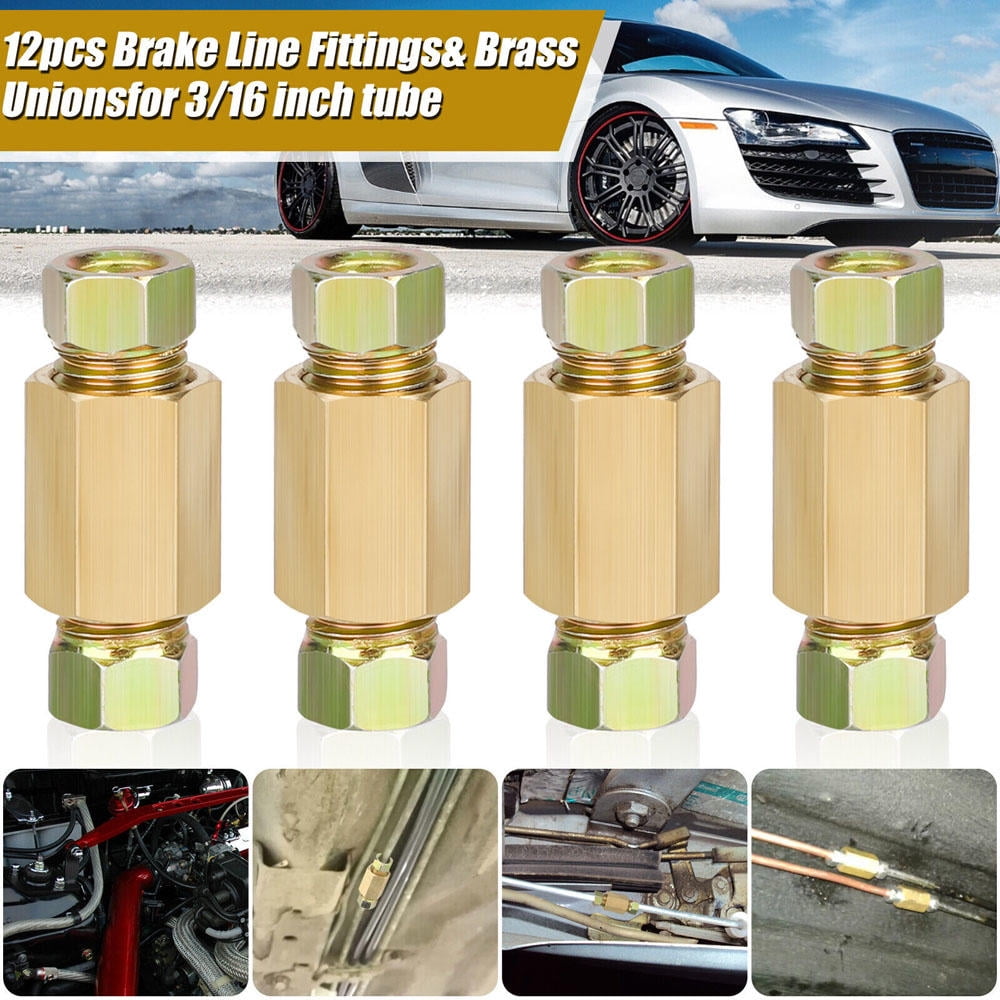 12 Piece 3/16" brake line (3/824 Inverted) Brake Line Fittings & Brass
