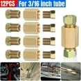 thumbnail image 1 of 12 Piece (3/8-24 Inverted) Brake Line Fittings & Brass Unions Set For 3/16" Tube, 1 of 9